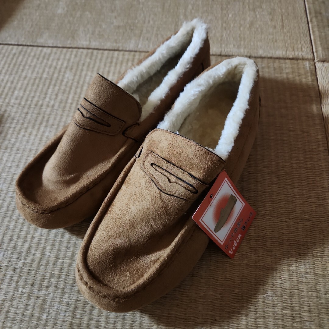 ボアモカシンシューズ キャメル レディースの靴/シューズ(スリッポン/モカシン)の商品写真