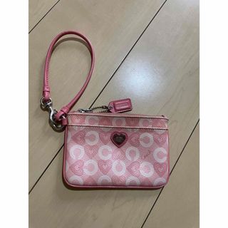 コーチ(COACH)の本物コーチのピンク系のウォレット　ハート (ポーチ)