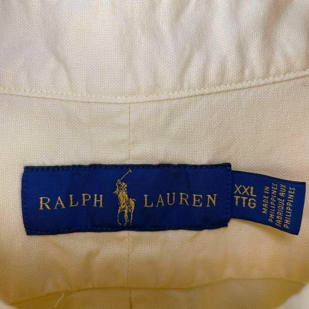 POLO RALPH LAUREN(ポロラルフローレン)のポロラルフローレン オーバーサイズ シャツ ボタンダウン 刺繍ロゴ 太アーム 黄 メンズのトップス(シャツ)の商品写真