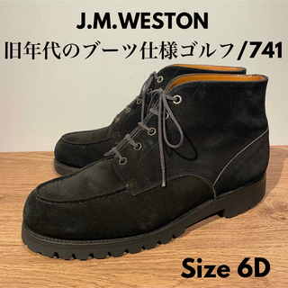 J.M. WESTON - JMウエストン ブーツ ゴルフ 741 スエード 黒 6D ビンテージ 革靴