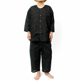 [ワン カラーズ] 甚平 メンズ 大きいサイズ 和柄 パジャマ 上下 しじら織り