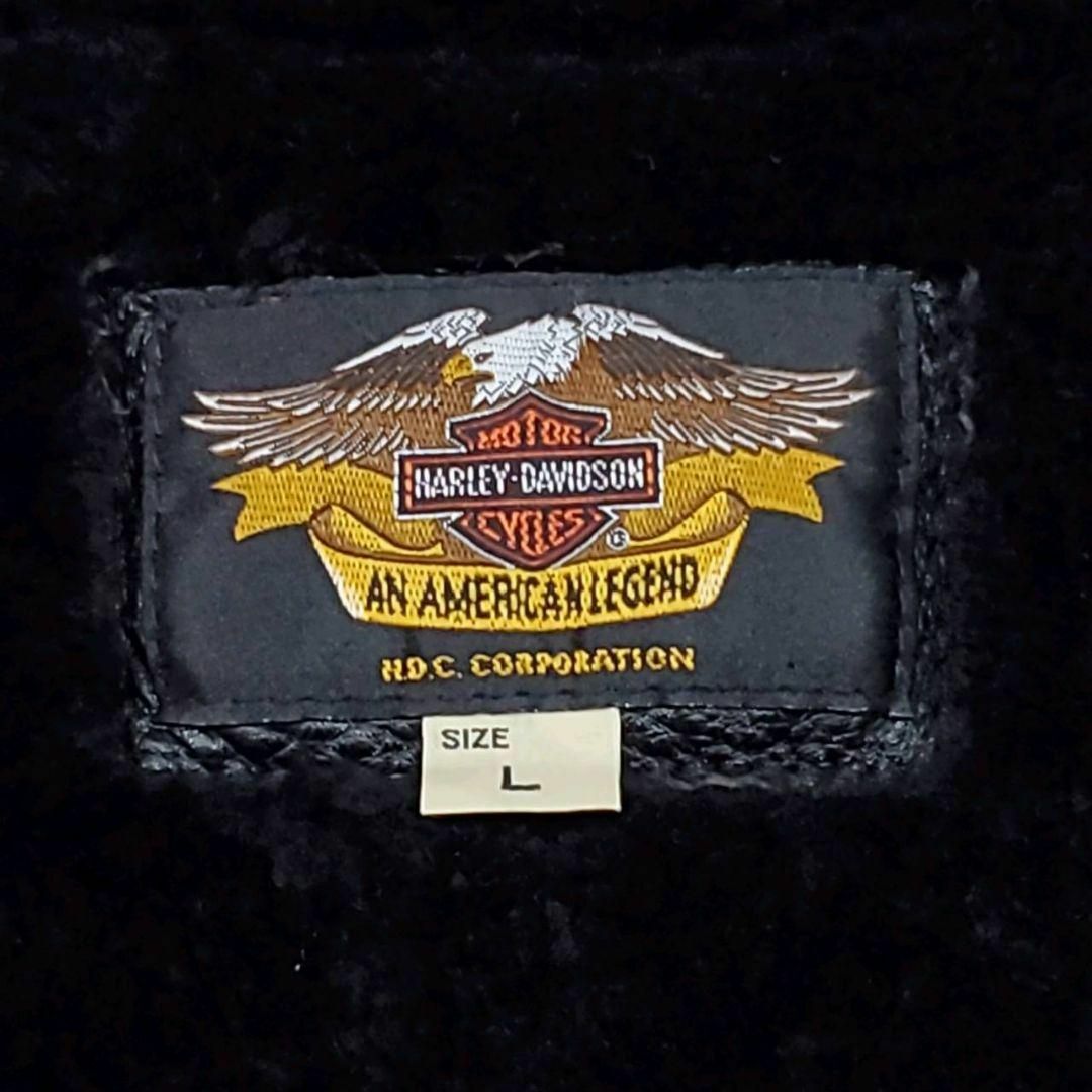 Harley Davidson(ハーレーダビッドソン)のL ハーレーダビッドソン ムートン フライト ジャケット ダークブラウン ボア メンズのジャケット/アウター(フライトジャケット)の商品写真