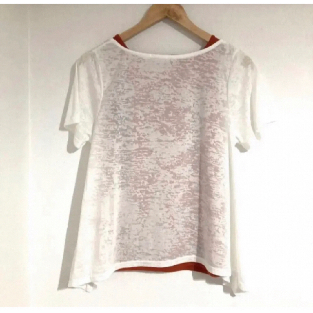 しまむら(シマムラ)の半袖Tシャツ＆タンクトップ  2点セット　アンサンブル　しまむら　白　M レディースのトップス(Tシャツ(半袖/袖なし))の商品写真