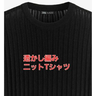 ZARA - 透かし編み　ニット T シャツ 　シアーシャツ　ザラZARA　Mサイズ
