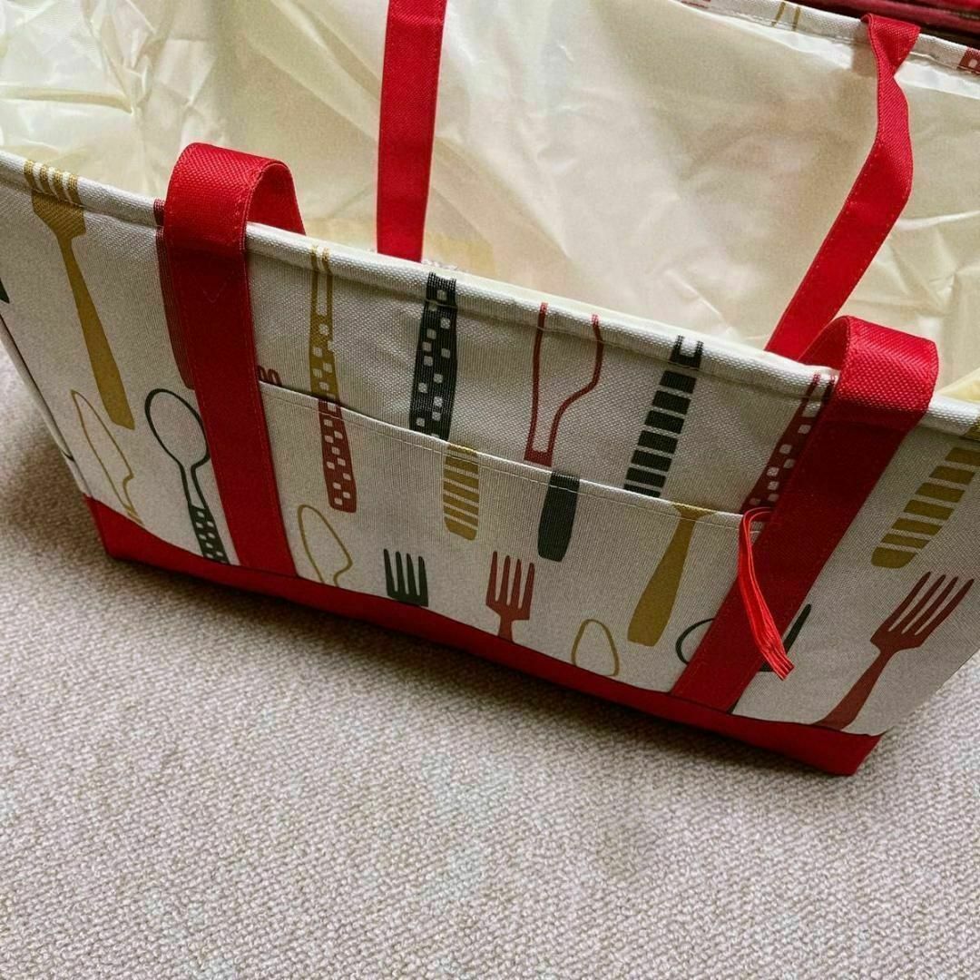 レジカゴバッグ エコバッグ 大容量 保温 保冷 折りたたみ マイバッグ 赤 レディースのバッグ(エコバッグ)の商品写真