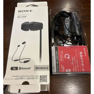 ソニー(SONY)のSONY ワイヤレス イヤホン WI-C200(B) 中古(ヘッドフォン/イヤフォン)