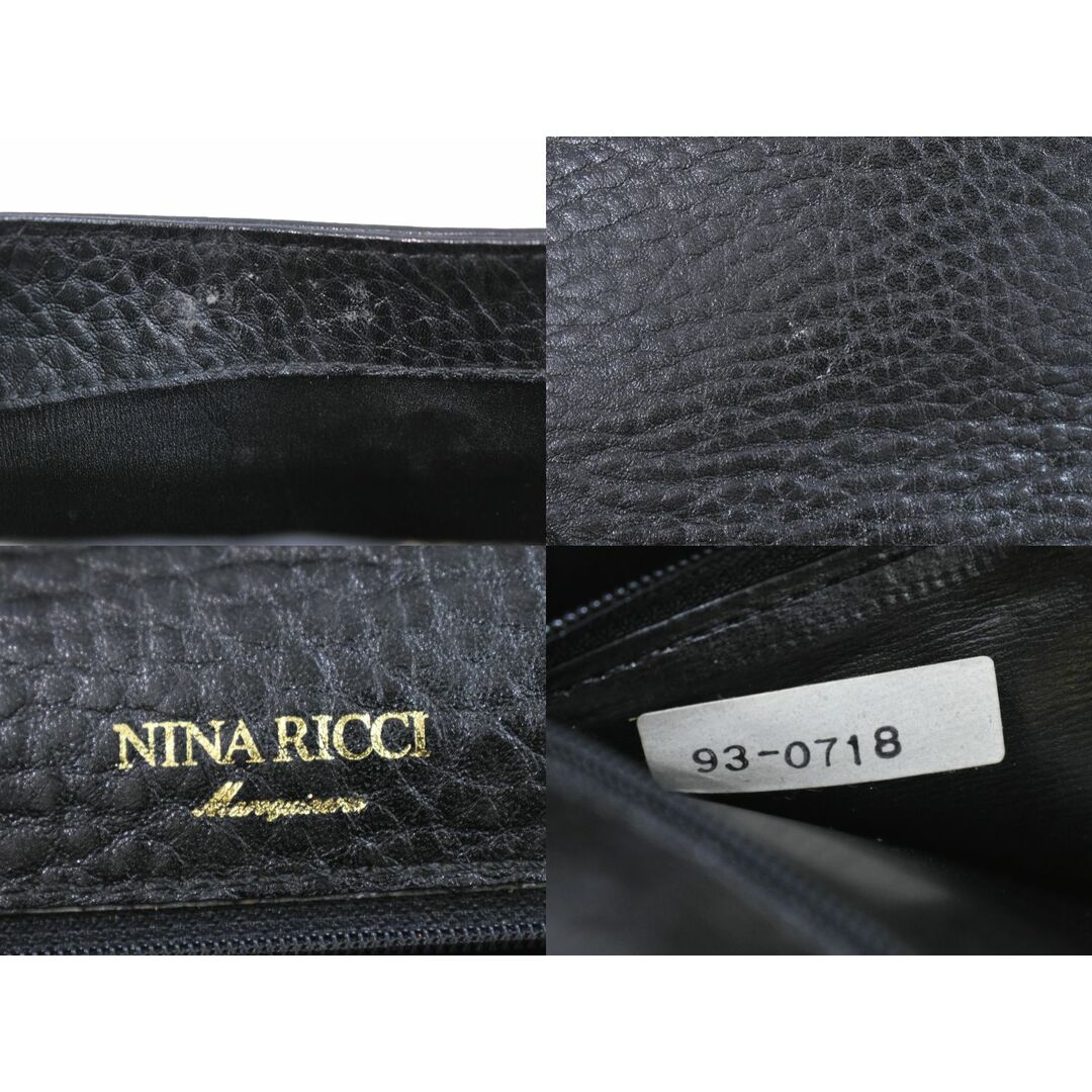 NINA RICCI(ニナリッチ)の本物 ニナリッチ NINA RICCI 2WAY ショルダーバッグ ハンドバッグ ポシェット レザー ブラック バッグ 中古 レディースのバッグ(ショルダーバッグ)の商品写真