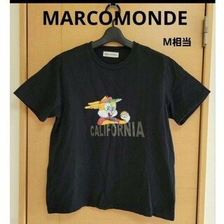 マルコモンド(MARCOMONDE)の♥️手洗い可♥️【MARCOMONDE】M相当 ブラック プリントTシャツ(Tシャツ(半袖/袖なし))