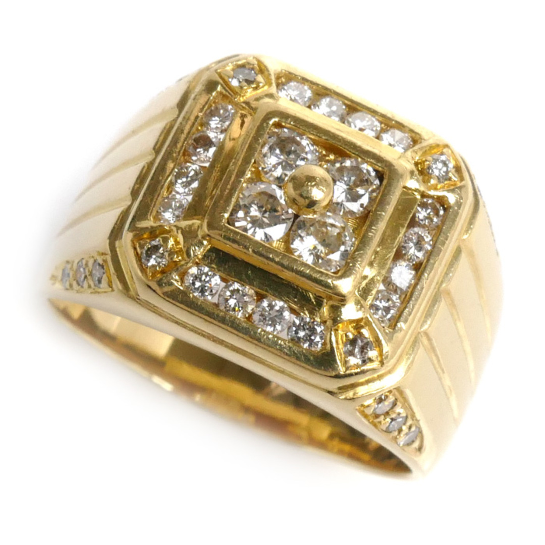 K18YG イエローゴールド リング・指輪 ダイヤモンド0.88ct 19号 11.4g メンズ【中古】 メンズのアクセサリー(リング(指輪))の商品写真