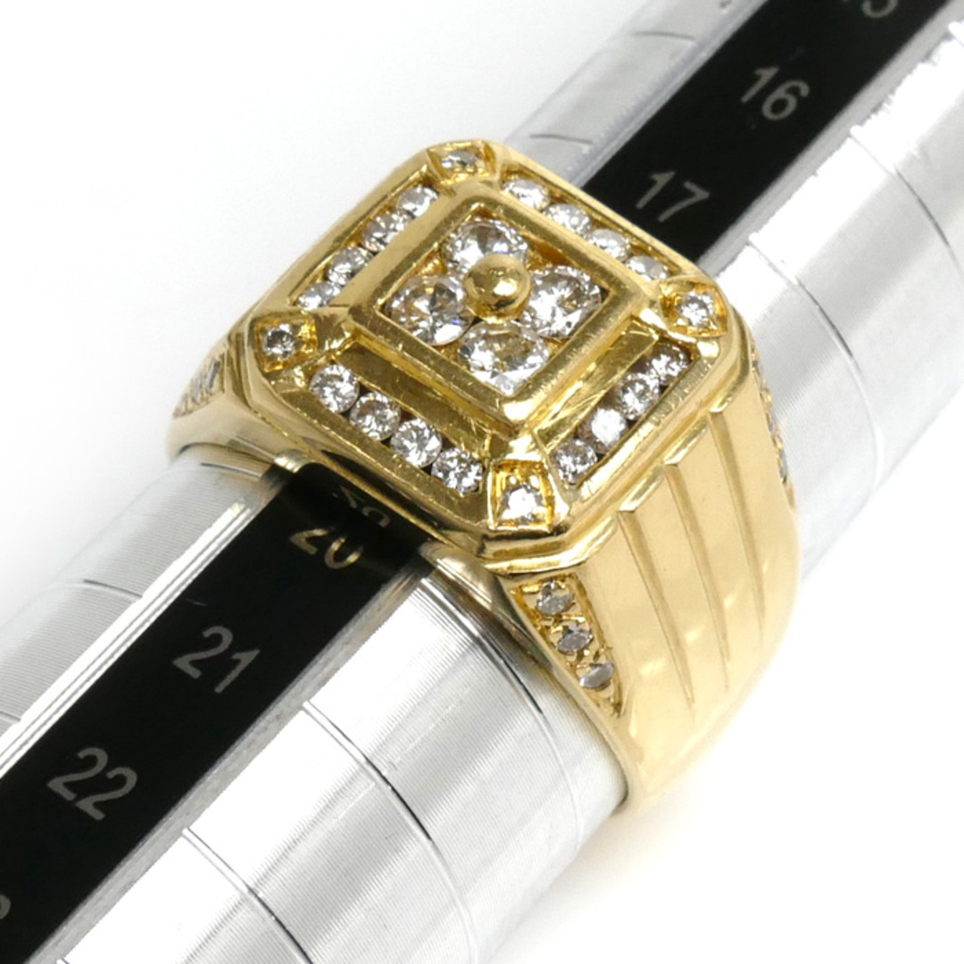 K18YG イエローゴールド リング・指輪 ダイヤモンド0.88ct 19号 11.4g メンズ【中古】 メンズのアクセサリー(リング(指輪))の商品写真