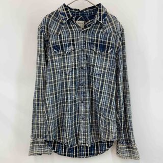 GAP - GAP ギャップ メンズ ウエスタンチェックシャツ 青