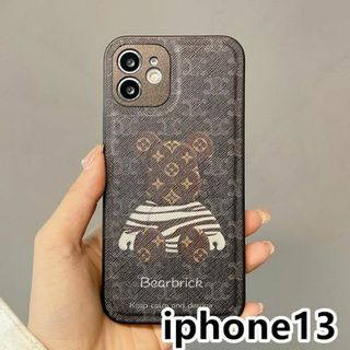 iphone13ケース 熊　 ブラウン16(iPhoneケース)