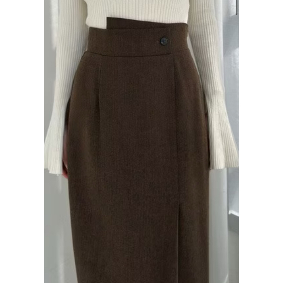 UNITED ARROWS(ユナイテッドアローズ)の未使用 Louere ヘリンボーンタイトラップ風スカート ¥6,710 レディースのスカート(ロングスカート)の商品写真