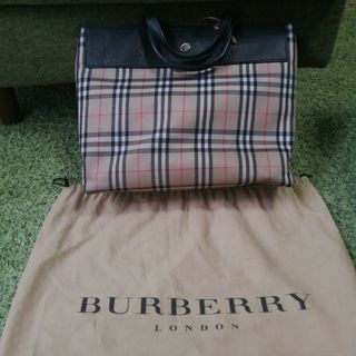 バーバリー(BURBERRY)のBurberry　ノバチェック　キャンバス　レザー(ハンドバッグ)