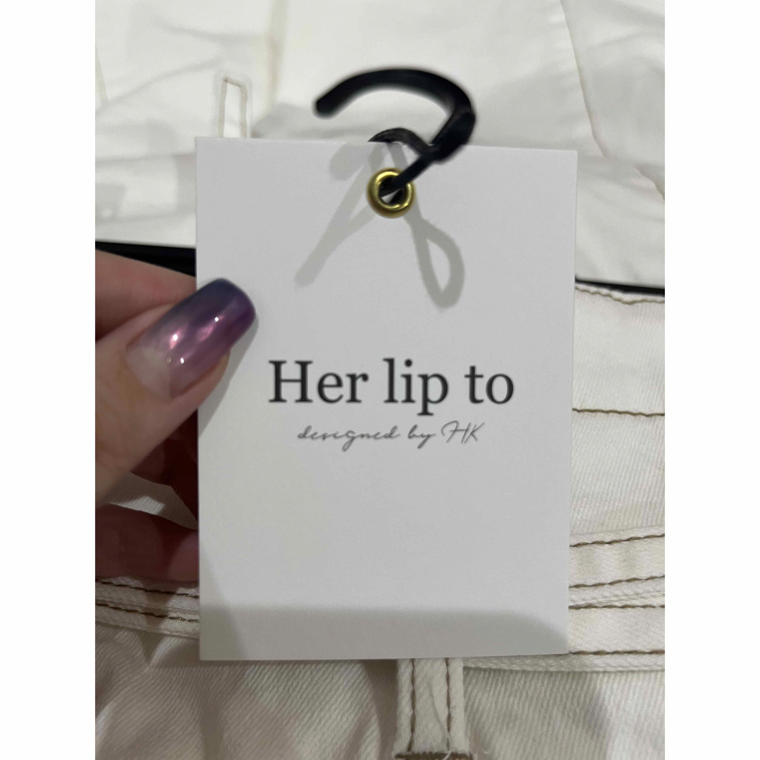Her lip to(ハーリップトゥ)の【新品未使用】Her lip to 白 スカート レディースのスカート(ひざ丈スカート)の商品写真