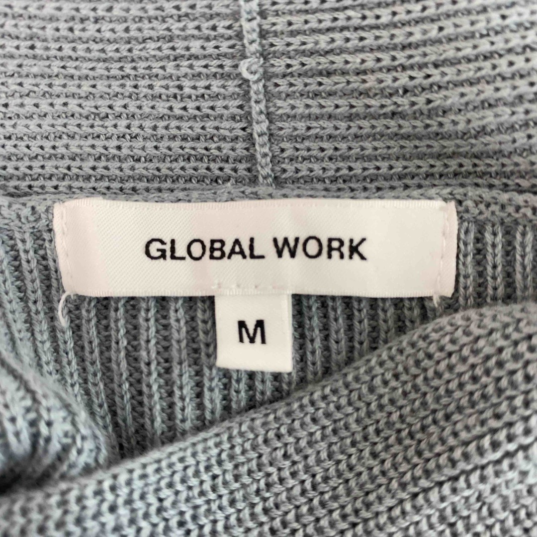 GLOBAL WORK(グローバルワーク)のGLOBAL WORK グローバルワーク レディース ロングカーディガン 畦編み ブルー レディースのトップス(カーディガン)の商品写真