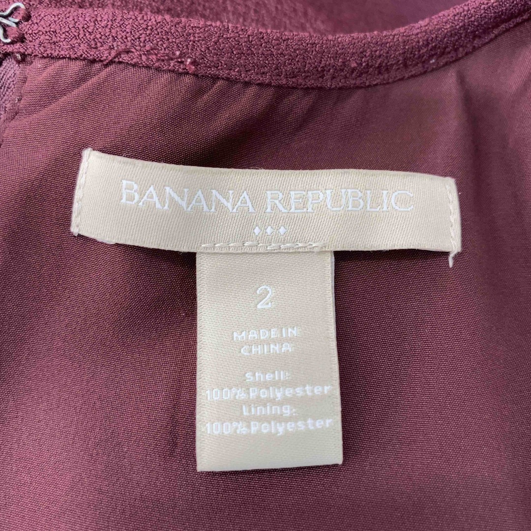 Banana Republic(バナナリパブリック)のBANANA REPUBLIC バナナリパブリック レディース ノースリーブワンピース バーガンディ レディースのワンピース(ひざ丈ワンピース)の商品写真