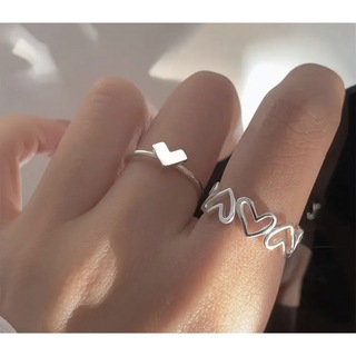 リング ハートリング 指輪 アクセサリー  韓国 ハート シルバー(リング(指輪))