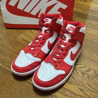 ナイキ(NIKE)のNIKE DUNK HI RETRO WHITE/UNIVERSITY RED(スニーカー)