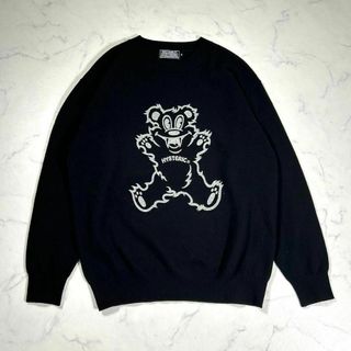 ヒステリックグラマー(HYSTERIC GLAMOUR)の【極美品】HYSTERIC GLAMOUR ヒスベア　ロゴプリント　ウールニット(ニット/セーター)