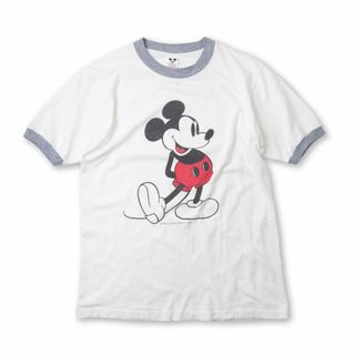 Disney - 1970年代 ビンテージ グレーリンガー ミッキーTシャツ