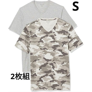 メンズ Tシャツ Vネック スリムフィット 半袖 2枚組(Tシャツ/カットソー(半袖/袖なし))