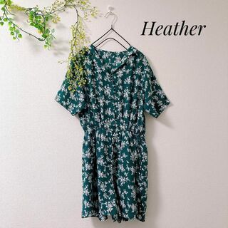 heather - Heather ヘザー 花柄 ショート オーバーオール ロンパース レトロ 総柄