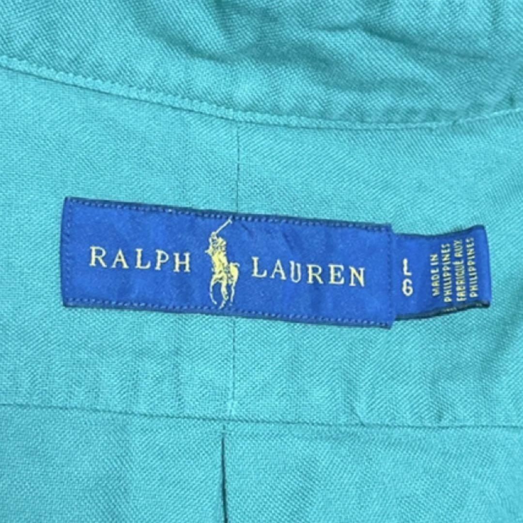 Ralph Lauren(ラルフローレン)のRALPH LAUREN ラルフローレン シャツ長袖 無地 刺繍ロゴ グリーン メンズのトップス(Tシャツ/カットソー(七分/長袖))の商品写真