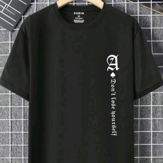 シーイン(SHEIN)のメンズTシャツ  黒   XXL(Tシャツ/カットソー(半袖/袖なし))