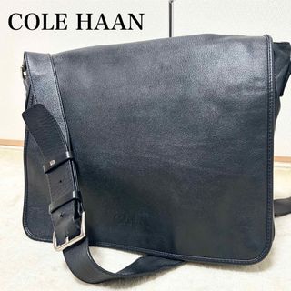 コールハーン(Cole Haan)の希少　コールハーン　メッセンジャーバッグ　オールレザー　本革　黒　ブラック(メッセンジャーバッグ)