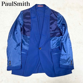 ポールスミス(Paul Smith)の美品　PaulSmith サマージャケット　シルク　ナイロン　切り替え　ブルー(テーラードジャケット)