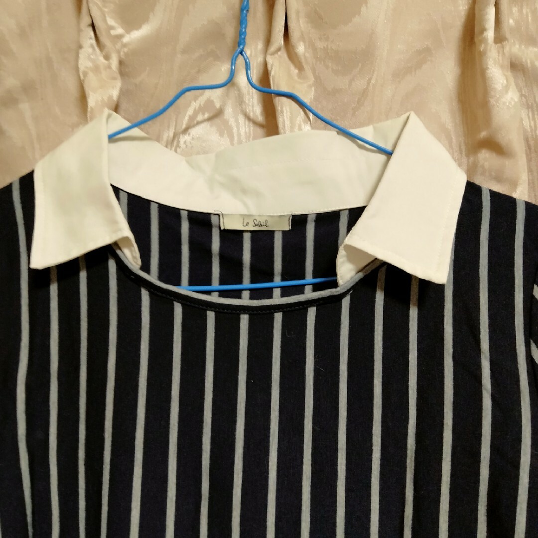 重ね着風 シャツ レディースのトップス(シャツ/ブラウス(半袖/袖なし))の商品写真