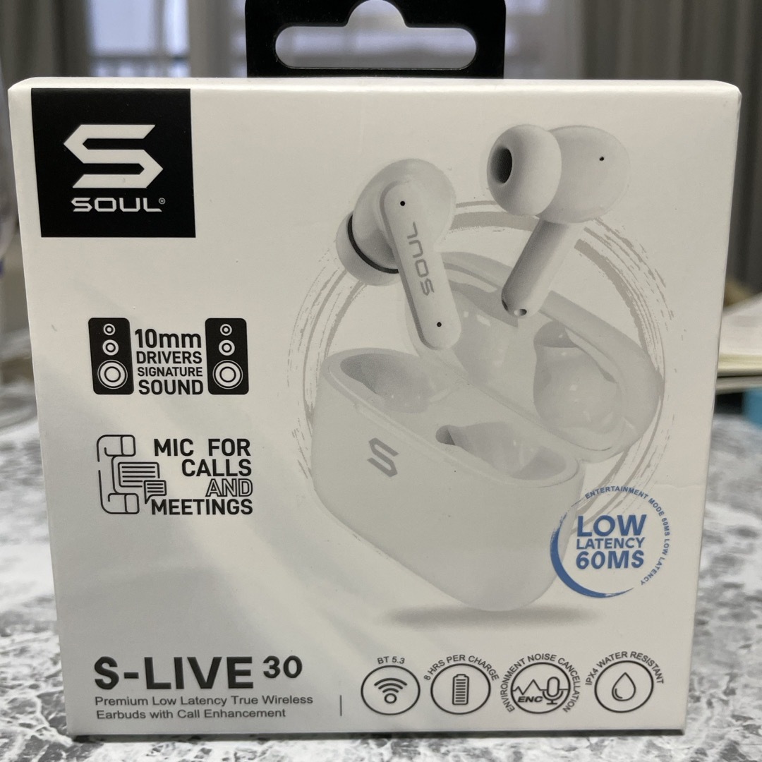 SOUL SL30WH 完全ワイヤレスイヤホン S-LIVE30 ホワイト スマホ/家電/カメラのオーディオ機器(ヘッドフォン/イヤフォン)の商品写真