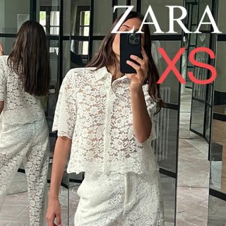 ZARA - ZARA⭐︎クロップドレースシャツ　クロップド　レースシャツ　snidel