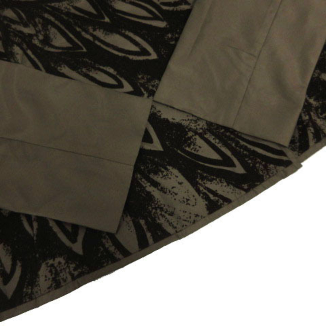 HIROKO BIS(ヒロコビス)のヒロコビス セットアップ ジャケット スカート ベロア切替 総柄 カーキ 黒 9 レディースのフォーマル/ドレス(礼服/喪服)の商品写真