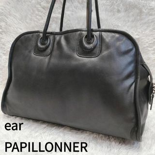 イアパピヨネ(ear PAPILLONNER)の【美品】イアパピヨネ レザー ミニボストン トート ハンド  肩掛け ブラック(ハンドバッグ)