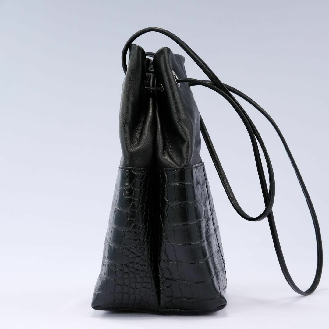 MARCO MASI(マルコマージ)の【激レア✨極美品】マルコマージ　巾着　クロコ型押し　２way バケツバッグ レディースのバッグ(ショルダーバッグ)の商品写真