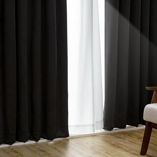 【色: ブラック】アイリスプラザ 遮光度99.99%カーテン 幅100×丈210(その他)