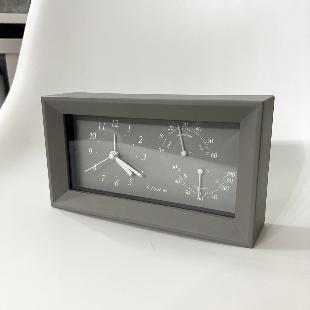 3COINS(スリーコインズ)の3COINS 湿温計付き置時計　スリコ　スリーコインズ　温度計　ラティス インテリア/住まい/日用品のインテリア小物(置時計)の商品写真