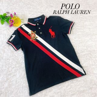 ポロラルフローレン(POLO RALPH LAUREN)のポロラルフローレン⭐️ポロシャツ ビックポニー ロゴ刺繍 黒 ブラック XS希少(Tシャツ/カットソー(半袖/袖なし))