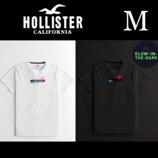 ホリスター(Hollister)の新品タグ付き☆ホリスター発光プリントＴシャツM白アバクロンビー&フィッチ(Tシャツ/カットソー(半袖/袖なし))