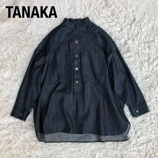 TANAKAタナカ　プルオーバーデニムシャツ　オーバーサイズスタンドカラー(シャツ)