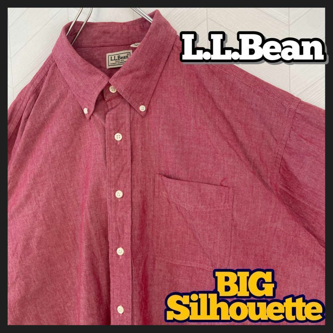 L.L.Bean(エルエルビーン)の美品 L.L.Bean シャツ 長袖 無地 シンプル オーバーサイズ USA古着 メンズのトップス(シャツ)の商品写真