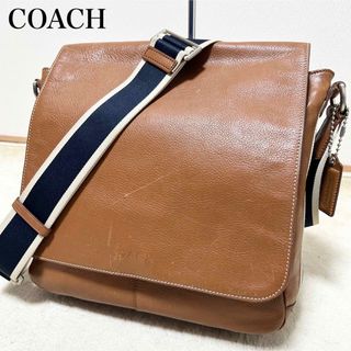 コーチ(COACH)のコーチ　COACH レザーメッセンジャーバッグ　70555 キャメル　ヘリテージ(ショルダーバッグ)