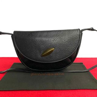 ほぼ 未使用 極 美品 YVES SAINT LAURENT イヴ・サンローラン ヴィンテージ レザー ショルダーバッグ ポシェット ブラック 20658