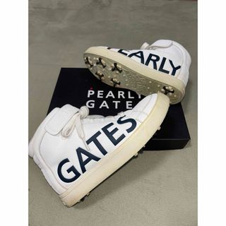 PEARLY GATES - （完売）パーリーゲイツ 、ビッグサイドロゴミドルカット、シューズ、23.5cm 