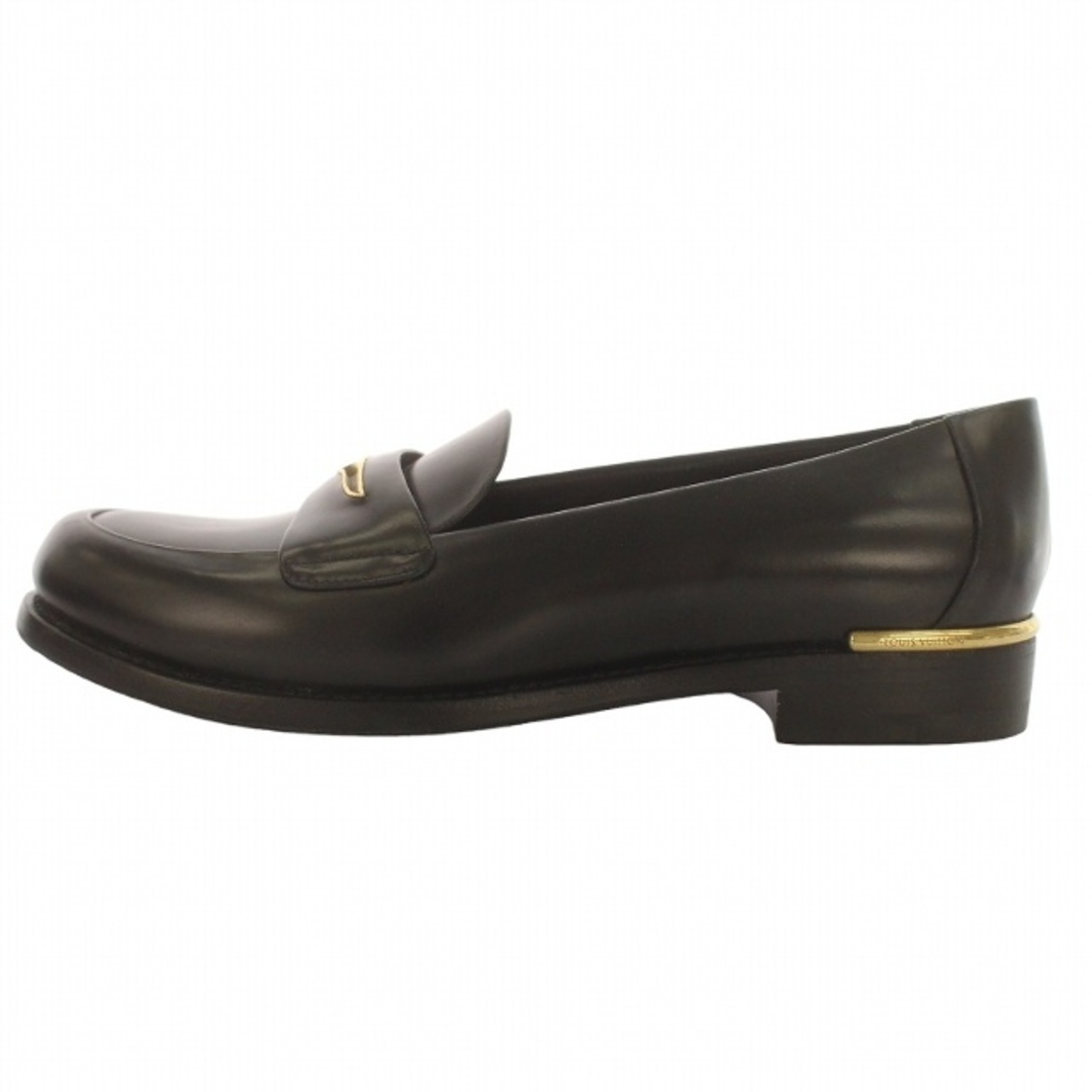 LOUIS VUITTON(ルイヴィトン)のルイヴィトン コインローファー レザー ゴールド金具 36.5 23.5cm 黒 レディースの靴/シューズ(ローファー/革靴)の商品写真
