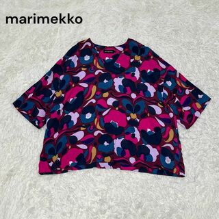 マリメッコ(marimekko)のmarimekko マリメッコ　花柄　Tシャツ　ブラウス　オーバーサイズ(Tシャツ(半袖/袖なし))