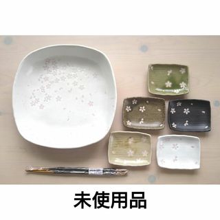 ミノヤキ(美濃焼)の美濃焼 桜 食器セット 大皿 深皿 銘々皿 小皿 陶器 和食器 桜柄 箸 籠(食器)