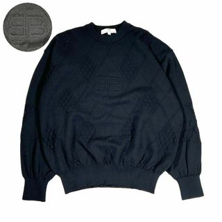 バレンシアガ(Balenciaga)の【極美品】BALENCIAGA バレンシアガ　ヴィンテージBBロゴチェックニット(ニット/セーター)